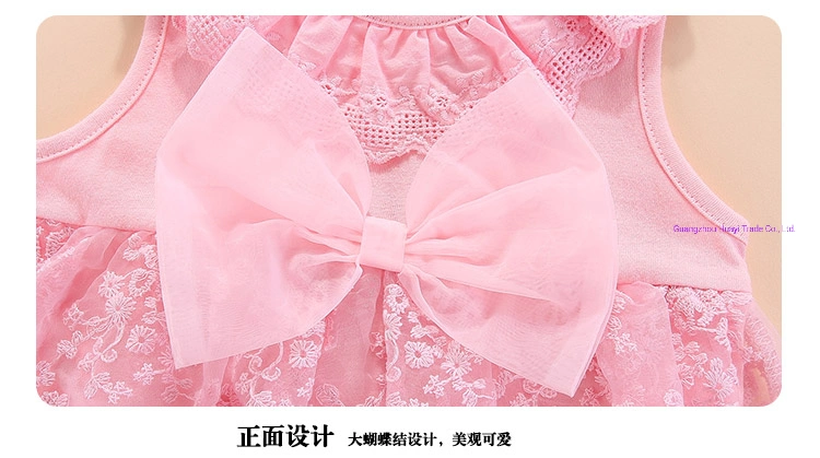 Infant Baby Girls Flower Dresses Christening Gowns Newborn Babies Baptism Clothes Princess Tutu Birthday White Pink Red Bow Dress with Hair Band