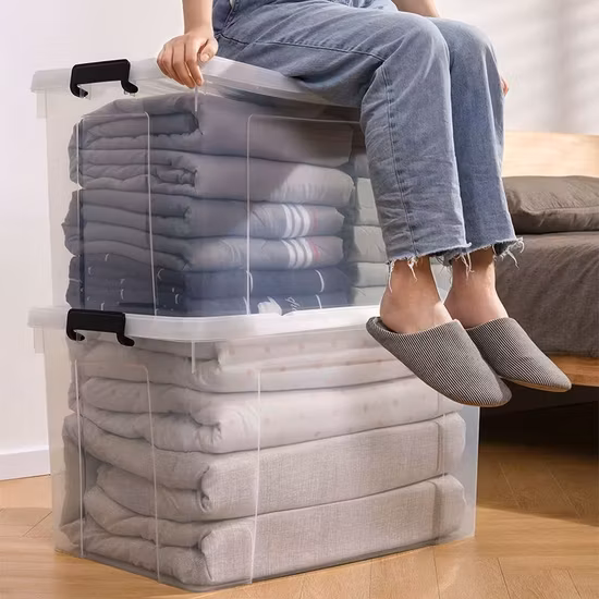 8092 Durable PP Plastic Storage Box with Strong Buckle & Convenient Lid Multi