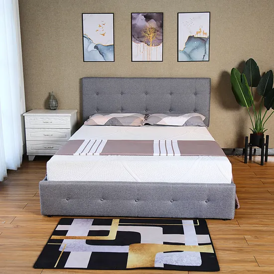 Bed Frame Upholstered Platform with Headboard Full Size Bedroom Sets Furniture 