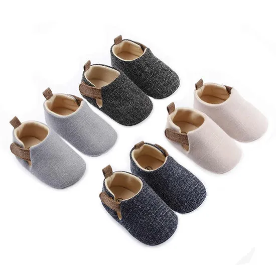 Wholesale Spring Autumn Newborn Latest Baby First Walking Casual Shoes Linen Infant Toddler Shoes 