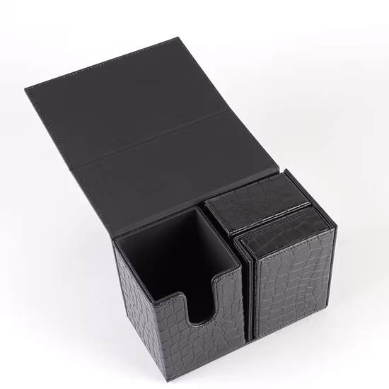 Flip PU Leather Board Game Card Protector Storage Deck Box