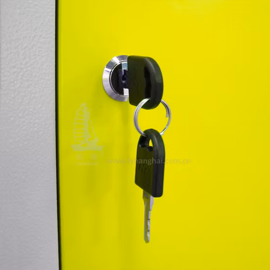 Yellow Double Wardrobe Gym Employee Uniform Storage Cabinet Metal Steel Staff Locker