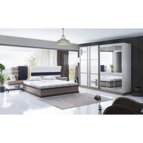 Wholesale Modern Customized Wooden Bedroom Furniture Fabric Queen Double Soft Bed 