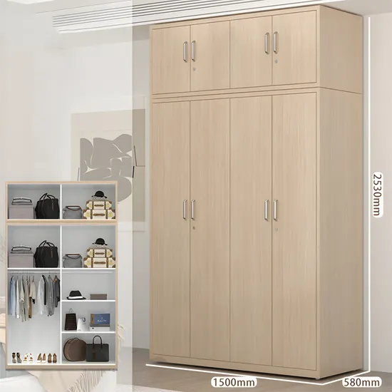 Transfer Modern Design Metal Bedroom Wardrobe Cabinet with Hinged Door 