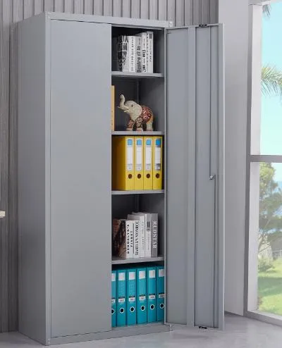 Large Double 2 Swing Door Cupboard Lockable Metal Furniture Trading Storage Office Filing Steel Cabinet 
